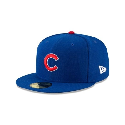 Blue Chicago Cubs Hat - New Era MLB Authentic Collection 59FIFTY Fitted Caps USA7863219